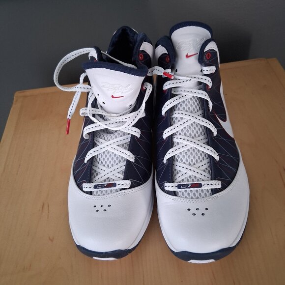 2010 Nike LeBron 7 P.S. LeBron VII P.S. 407639 100 Size 10 White Navy Red NIB main image 11
